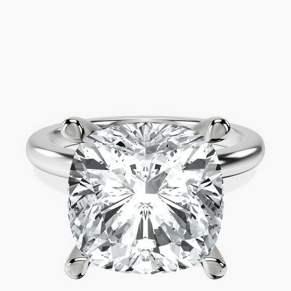 Platinum Mildred Hidden Halo Solitaire Lab Diamond Ring front image