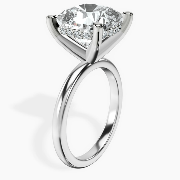 Platinum Mildred Hidden Halo Solitaire Lab Diamond Ring standing product image one