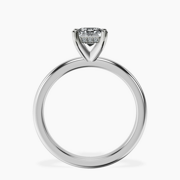 Platinum Mildred Hidden Halo Solitaire Lab Diamond Ring side right image one