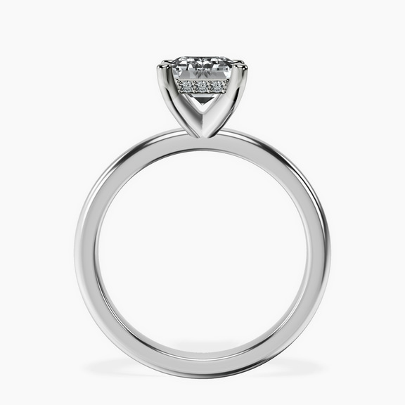 Platinum Mildred Hidden Halo Solitaire Lab Diamond Ring side right image one