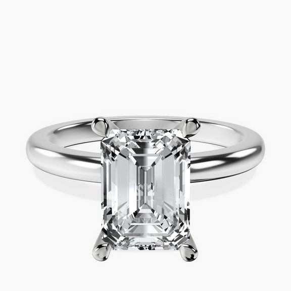 Platinum Mildred Hidden Halo Solitaire Lab Diamond Ring front image