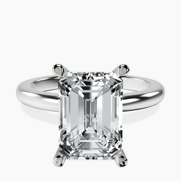 Platinum Mildred Hidden Halo Solitaire Lab Diamond Ring front image