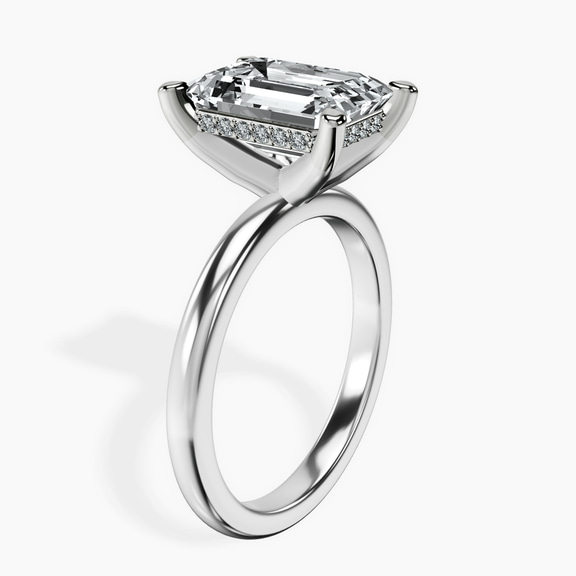 Platinum Mildred Hidden Halo Solitaire Lab Diamond Ring standing product image one