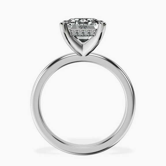 Platinum Mildred Hidden Halo Solitaire Lab Diamond Ring side right image one
