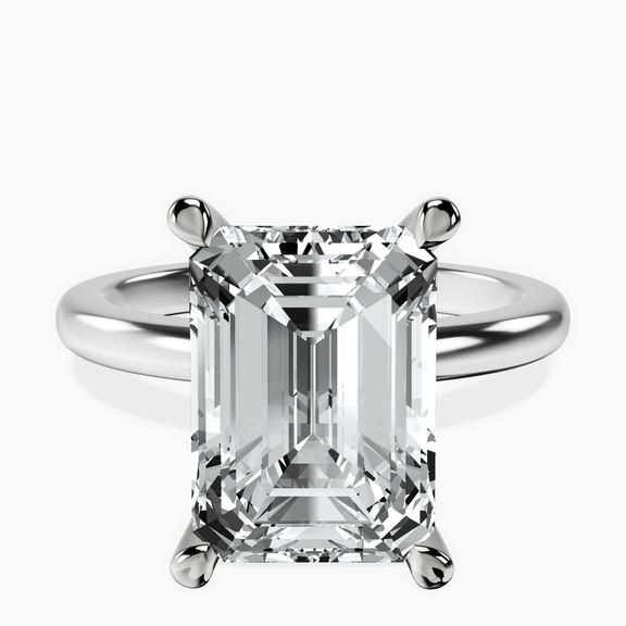 Platinum Mildred Hidden Halo Solitaire Lab Diamond Ring front image