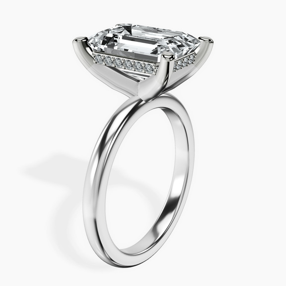 Platinum Mildred Hidden Halo Solitaire Lab Diamond Ring standing product image one