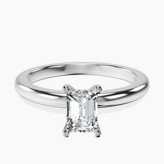 Platinum Mildred Hidden Halo Solitaire Lab Diamond Ring front image