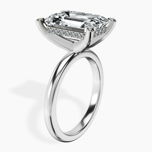 Platinum Mildred Hidden Halo Solitaire Lab Diamond Ring standing product image one