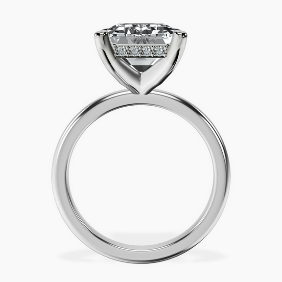 Platinum Mildred Hidden Halo Solitaire Lab Diamond Ring side right image one