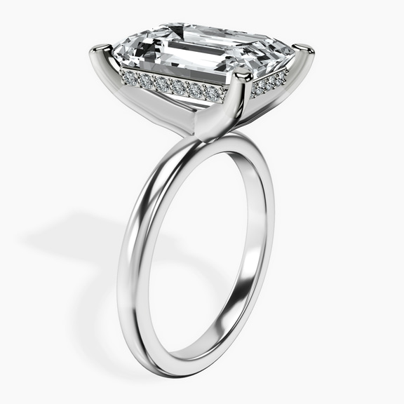 Platinum Mildred Hidden Halo Solitaire Lab Diamond Ring standing product image one