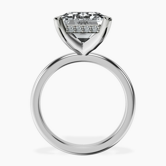 Platinum Mildred Hidden Halo Solitaire Lab Diamond Ring side right image one