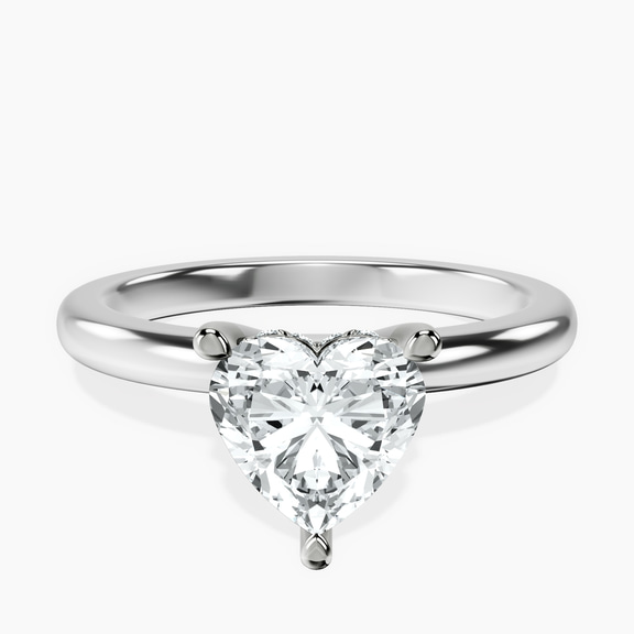 Platinum Mildred Hidden Halo Solitaire Lab Diamond Ring front image