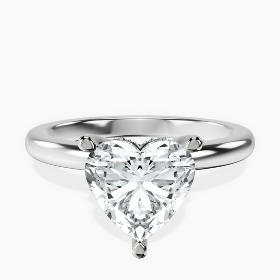 14ct White Gold Mildred Hidden Halo Solitaire Lab Diamond Ring front image