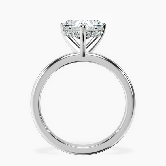14ct White Gold Mildred Hidden Halo Solitaire Lab Diamond Ring side right image one