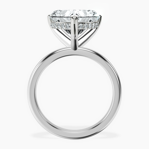 14kt White Gold Mildred Hidden Halo Solitaire Lab Diamond Ring side right image one