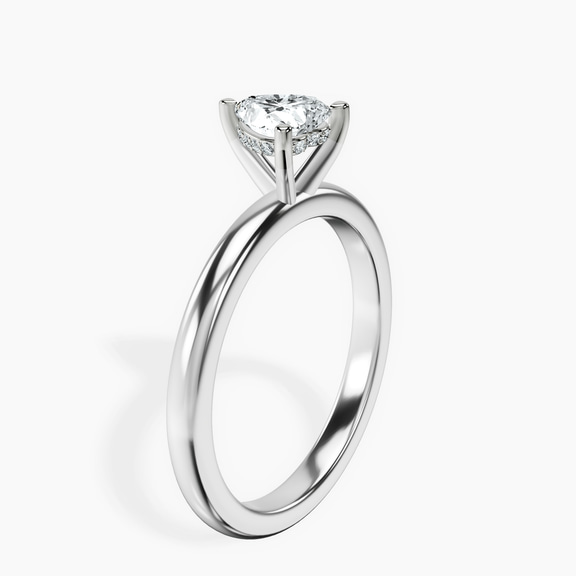 Platinum Mildred Hidden Halo Solitaire Lab Diamond Ring standing product image one