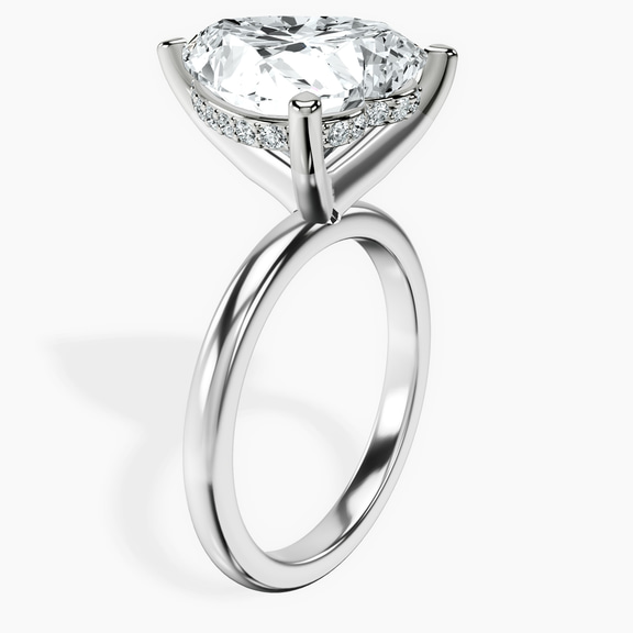Platinum Mildred Hidden Halo Solitaire Lab Diamond Ring standing product image one