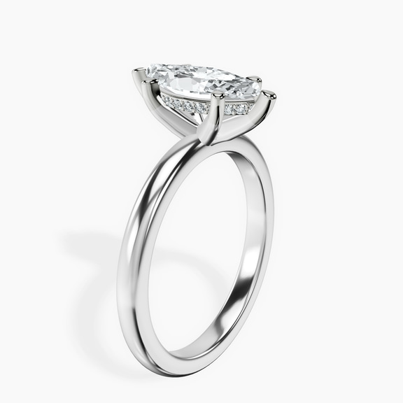 Platinum Mildred Hidden Halo Solitaire Lab Diamond Ring standing product image one