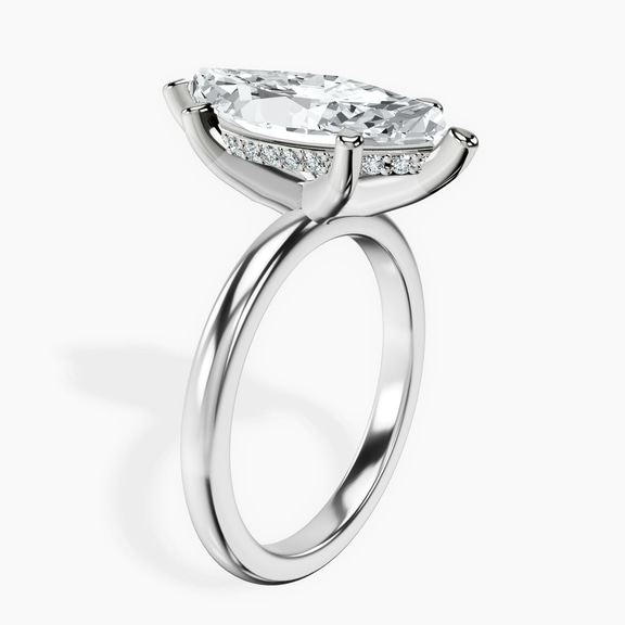 Platinum Mildred Hidden Halo Solitaire Lab Diamond Ring standing product image one