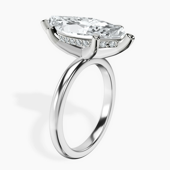 Platinum Mildred Hidden Halo Solitaire Lab Diamond Ring standing product image one