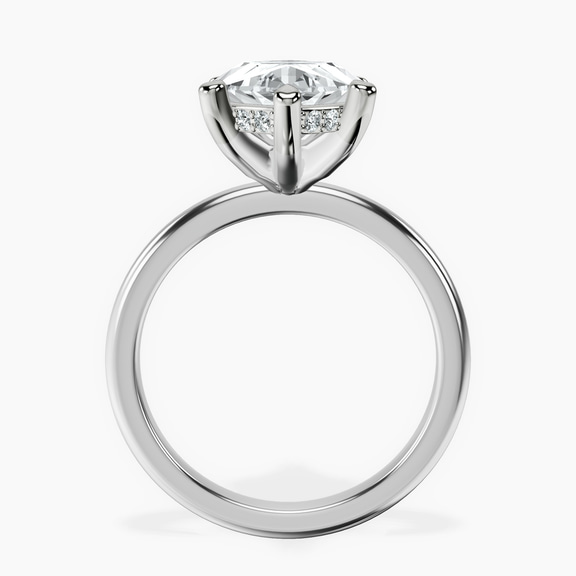 Platinum Mildred Hidden Halo Solitaire Lab Diamond Ring side right image one