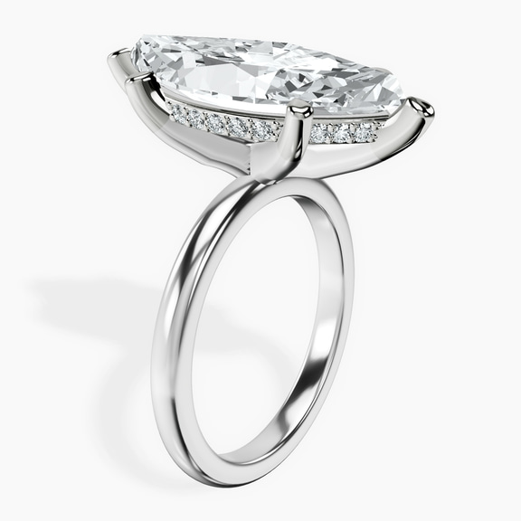Platinum Mildred Hidden Halo Solitaire Lab Diamond Ring standing product image one