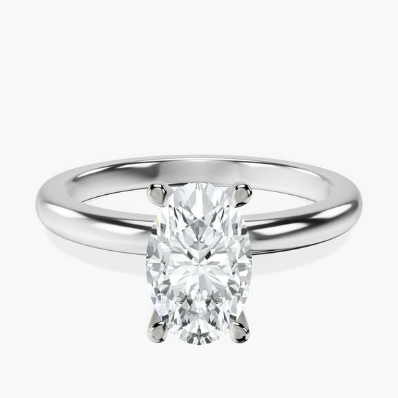 Platinum Mildred Hidden Halo Solitaire Lab Diamond Ring front image