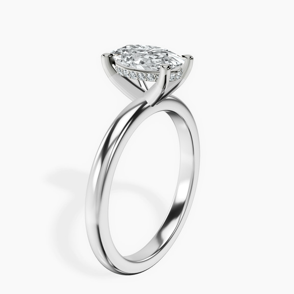 Platinum Mildred Hidden Halo Solitaire Lab Diamond Ring standing product image one