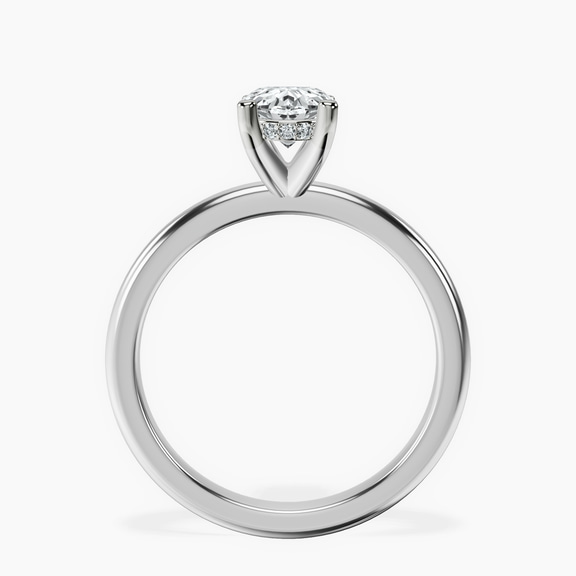 Platinum Mildred Hidden Halo Solitaire Lab Diamond Ring side right image one
