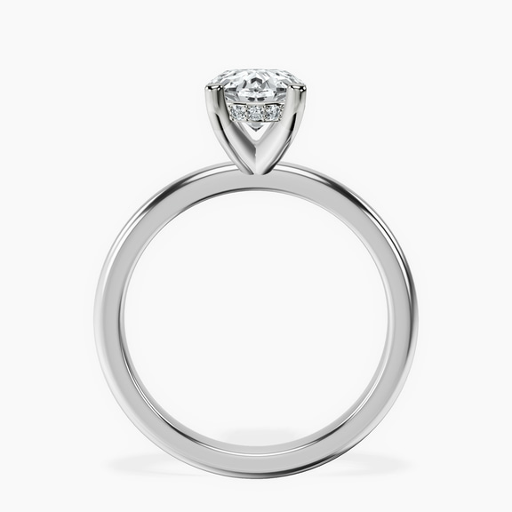 18kt White Gold Mildred Hidden Halo Solitaire Lab Diamond Ring side right image one