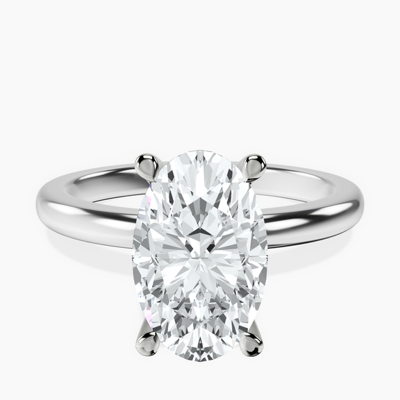 Platinum Mildred Hidden Halo Solitaire Lab Diamond Ring front image