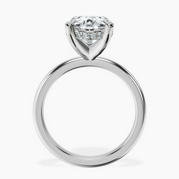 18kt White Gold Mildred Hidden Halo Solitaire Lab Diamond Ring side right image one