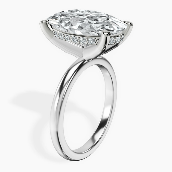 Platinum Mildred Hidden Halo Solitaire Lab Diamond Ring standing product image one