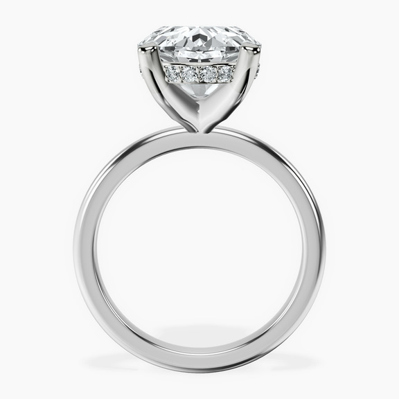 Platinum Mildred Hidden Halo Solitaire Lab Diamond Ring side right image one