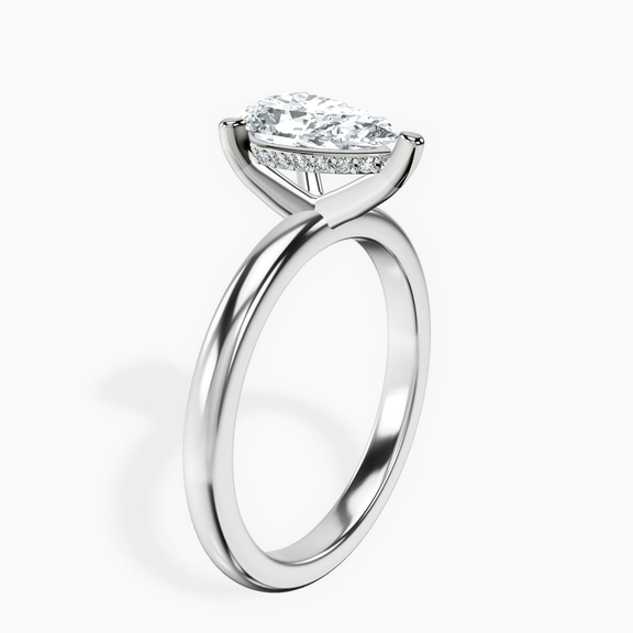 Platinum Mildred Hidden Halo Solitaire Lab Diamond Ring standing product image one