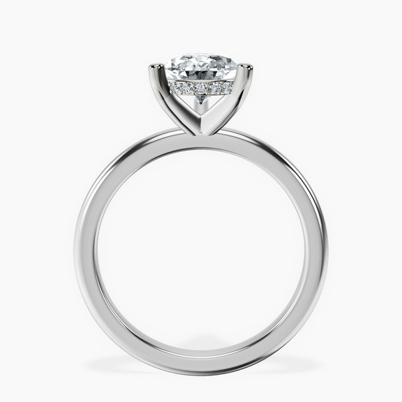 Platinum Mildred Hidden Halo Solitaire Lab Diamond Ring side right image one