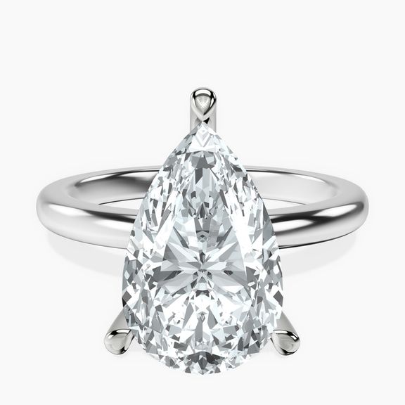 Platinum Mildred Hidden Halo Solitaire Lab Diamond Ring front image