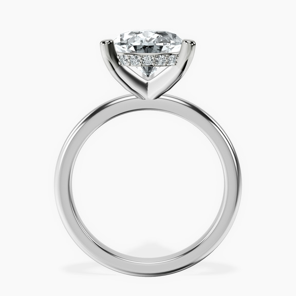 Platinum Mildred Hidden Halo Solitaire Lab Diamond Ring side right image one
