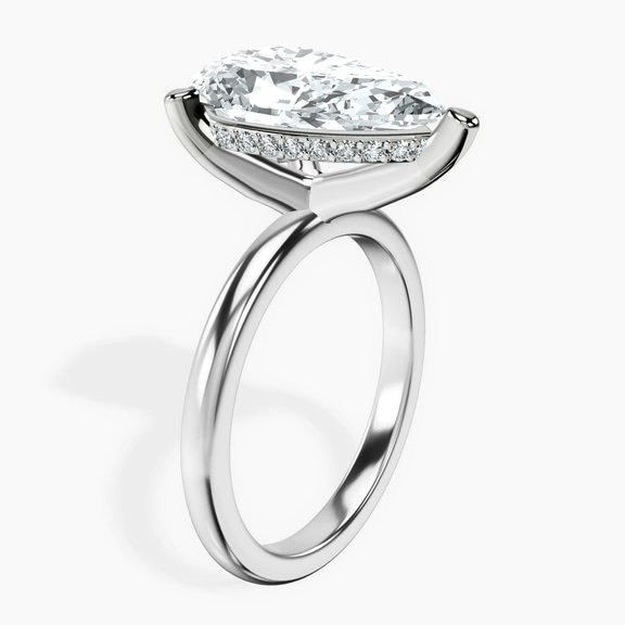 Platinum Mildred Hidden Halo Solitaire Lab Diamond Ring standing product image one