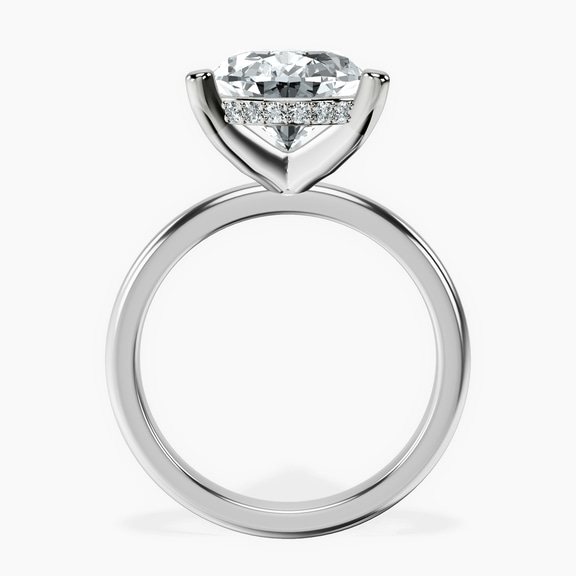 Platinum Mildred Hidden Halo Solitaire Lab Diamond Ring side right image one
