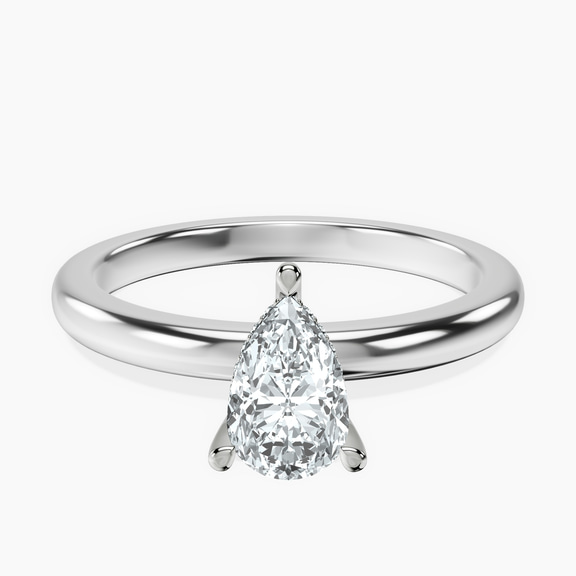 Platinum Mildred Hidden Halo Solitaire Lab Diamond Ring front image