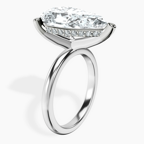 Platinum Mildred Hidden Halo Solitaire Lab Diamond Ring standing product image one