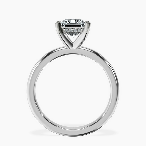 Platinum Mildred Hidden Halo Solitaire Lab Diamond Ring side right image one