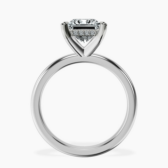 14ct White Gold Mildred Hidden Halo Solitaire Lab Diamond Ring side right image one