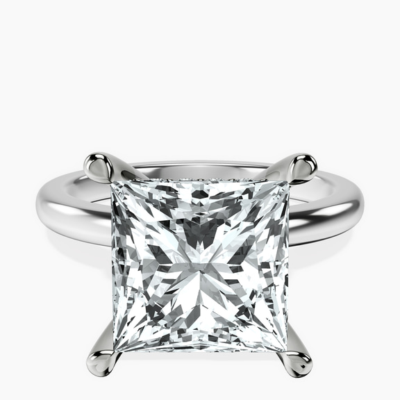 Platinum Mildred Hidden Halo Solitaire Lab Diamond Ring front image