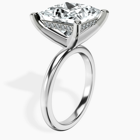 Platinum Mildred Hidden Halo Solitaire Lab Diamond Ring standing product image one
