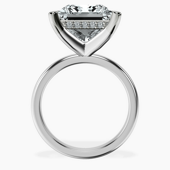 Platinum Mildred Hidden Halo Solitaire Lab Diamond Ring side right image one