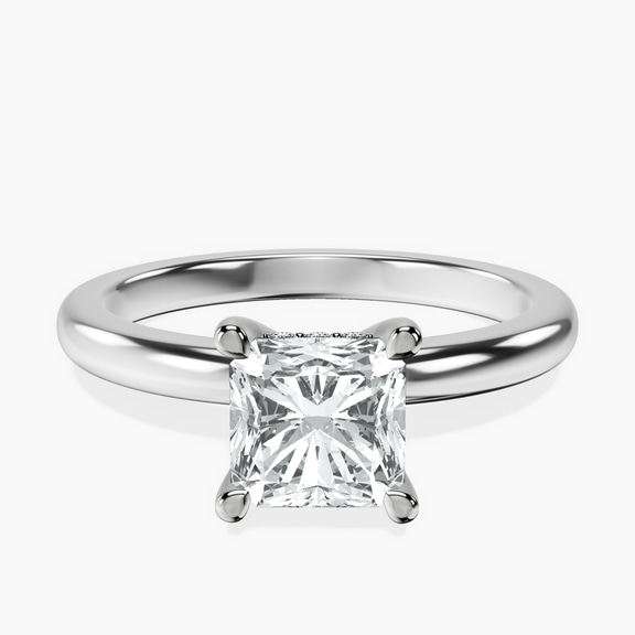18kt White Gold Mildred Hidden Halo Solitaire Lab Diamond Ring front image