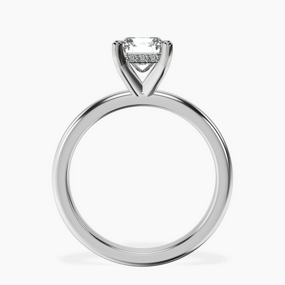 18kt White Gold Mildred Hidden Halo Solitaire Lab Diamond Ring side right image one