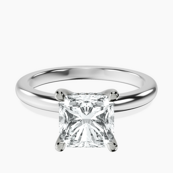 Platinum Mildred Hidden Halo Solitaire Lab Diamond Ring front image